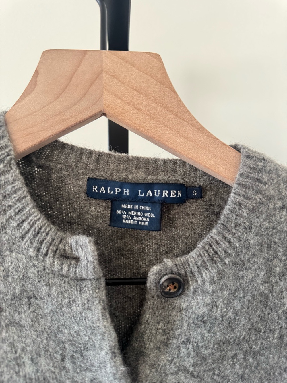 Ralph Lauren Heather Gray Wool Button-Up Cardigan - Picture 3 of 7